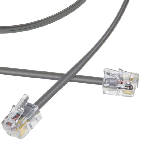 Flat Satin Cable, USA, RJ11, 6pos/4wire, GRAY
