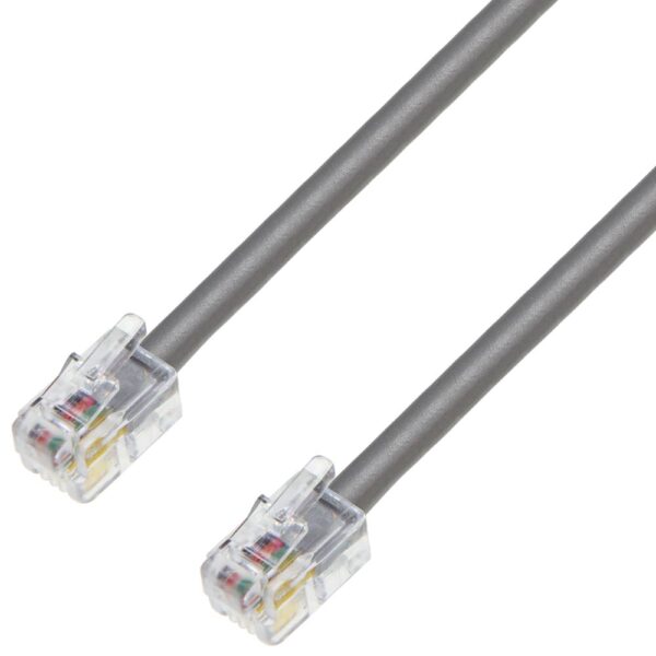 Flat Satin Cable, USA, RJ11, 6pos/4wire