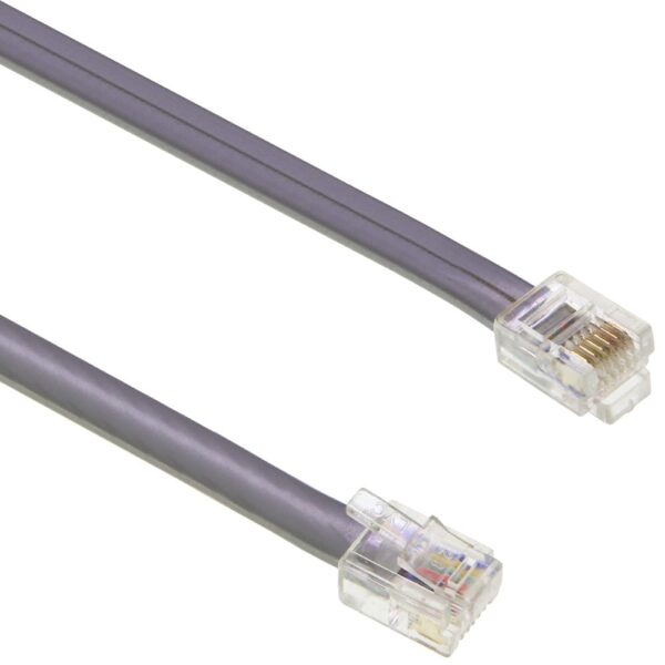 Flat Satin Cable, USA, RJ11, 6pos/4wire