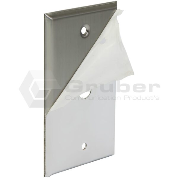 Stainless Steel Wall Plate, Single Gang,1/2in D-Hole, 1 Port